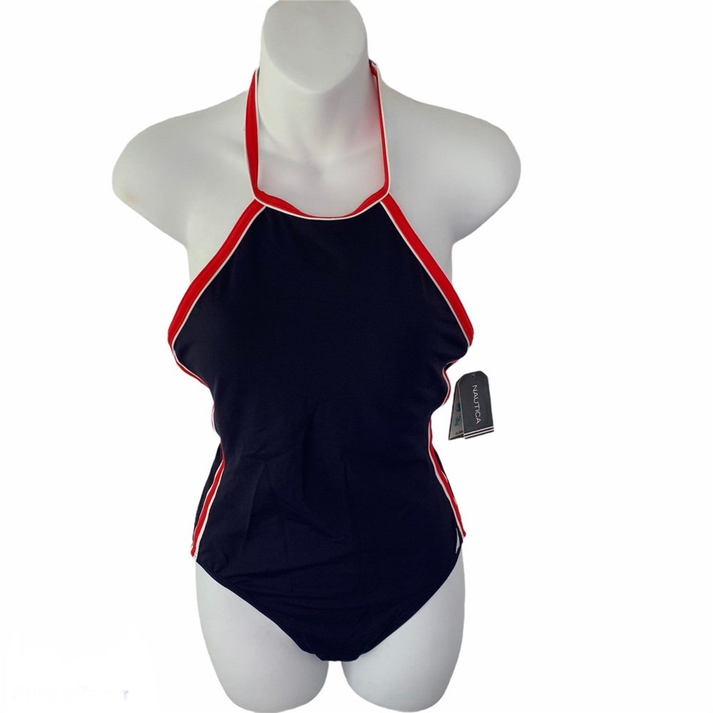 NWT WOMEN’S NAUTICA SWIMSUIT SWIMWEAR NAVY BLUE